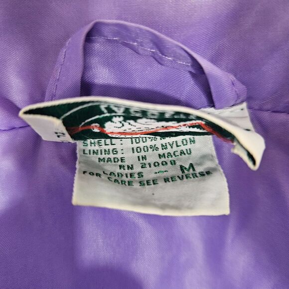 Vintage 80s Lacoste Izod Purple Windbreaker with Hidden Hood Full Zip Medium - Picture 6 of 9